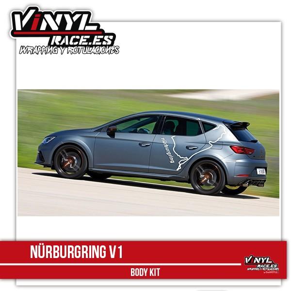 Pegatina Vinilo Nurburgring Dorada - 9x10 Cm - Decoración Para Coches, Cascos O Cuadernos - Corte Preciso
