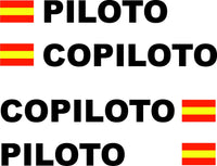 Pegatina Tu nombre (piloto + copiloto) + Bandera España
