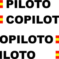 Pegatina Tu nombre (piloto + copiloto) + Bandera España