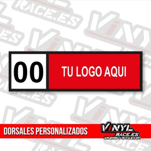 Dorsal Logo Personalizado Rectangular x 2 Uds-Body Shop-VinylRace.es