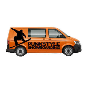 Camper Van Punk Style Snowboarding